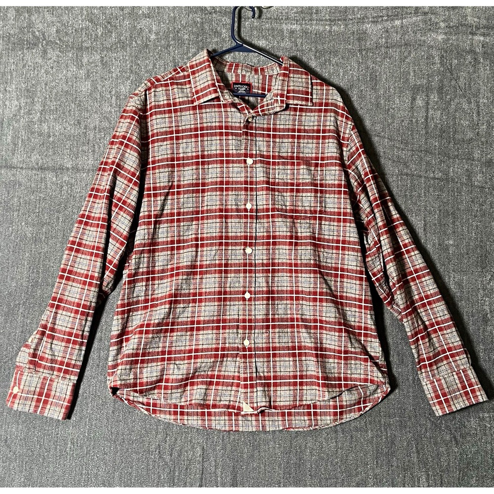 UNTUCKit Shirt Mens XL Slim Fit Flannel Cotton Plaid Long Sleeve Button Up